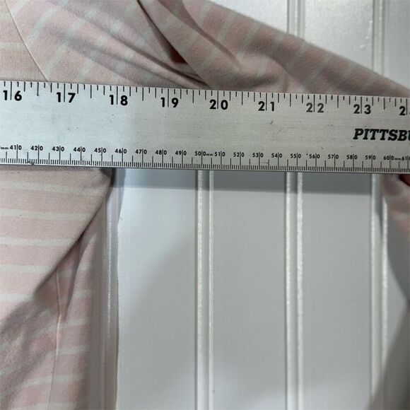 Ralph Lauren Polo Jeans Pink Stripe Button Shoulder Top L Nautical Preppy - Picture 3 of 7